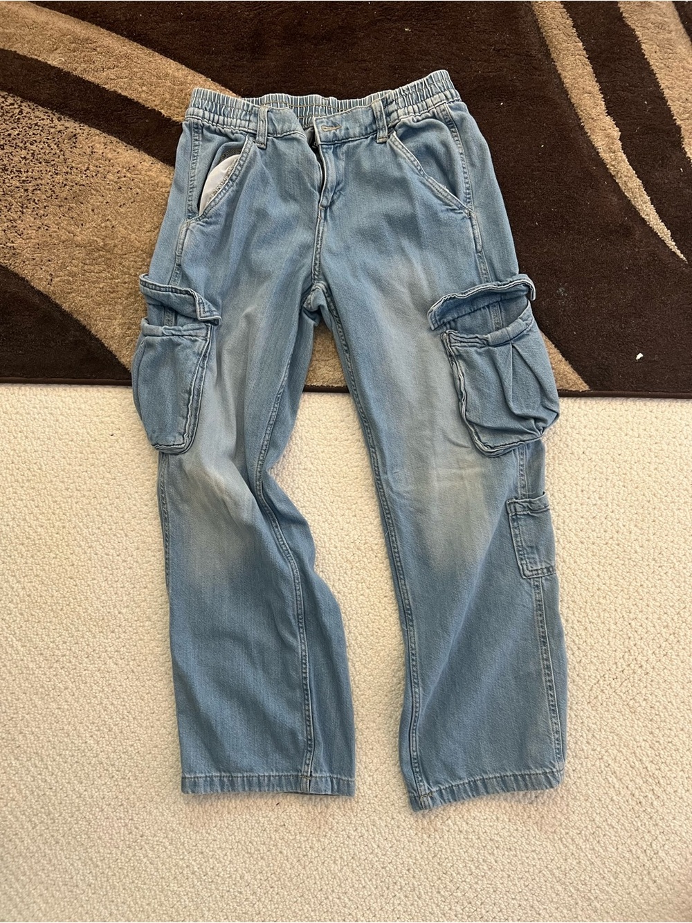Light Blue Cargo Denim Pants